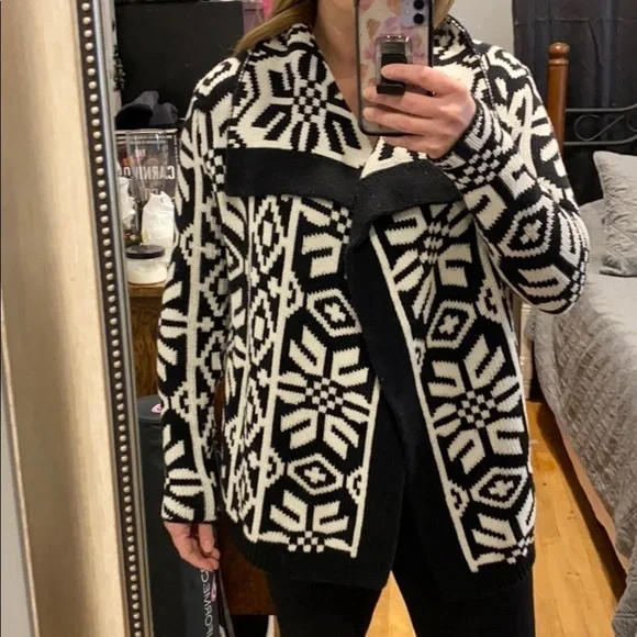 Oversized Chunky Sweater Jacket Shacket Tribal - Picture 11 of 14